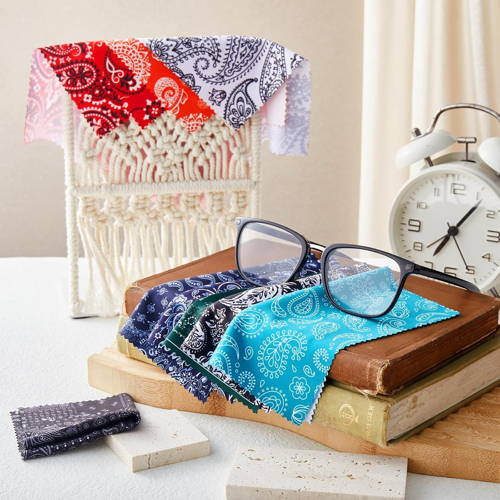 24 Pcs 6 x 6 Inch Glasses Cleaning Cloth,Mandala | Elegant Flowers Design, Mandala Multicolor Microfiber Lens Wipe