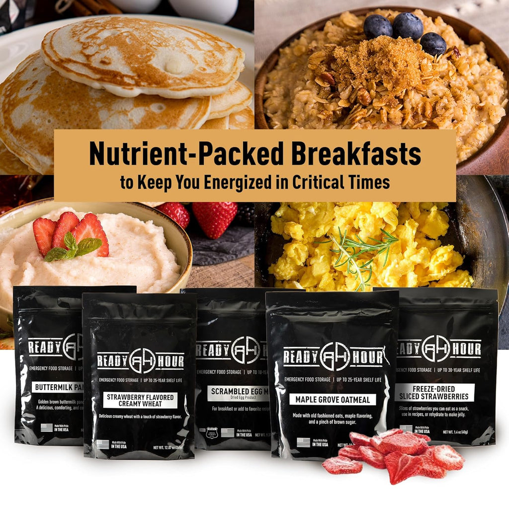 Breakfast Bucket (128 Servings), Emergency Food Supply, Emergency Food Kit, 25-Year Shelf Life Food, Survival Food
