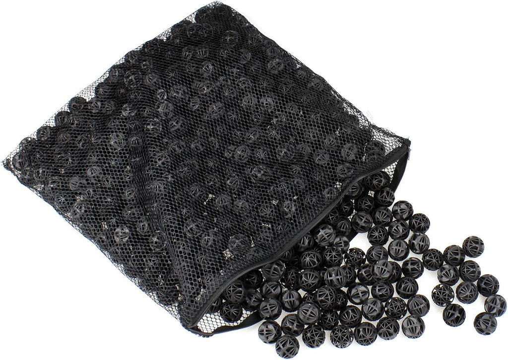 Aquarium 1" Bio Balls 500pcs Fish Tank Sump Filter Koi Pond Canister Filter Media with Free Media Bag