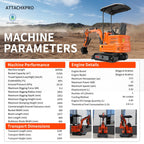 DS-15PRO 1.2 Ton Crawler Mini Excavator with 13.5 HP B&S Engine，