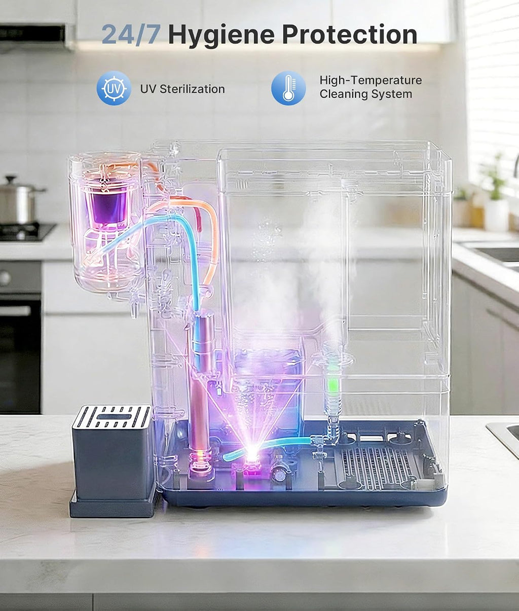 3-in-1 Water Dispenser with Ice Maker with Compact Coffee Brewer