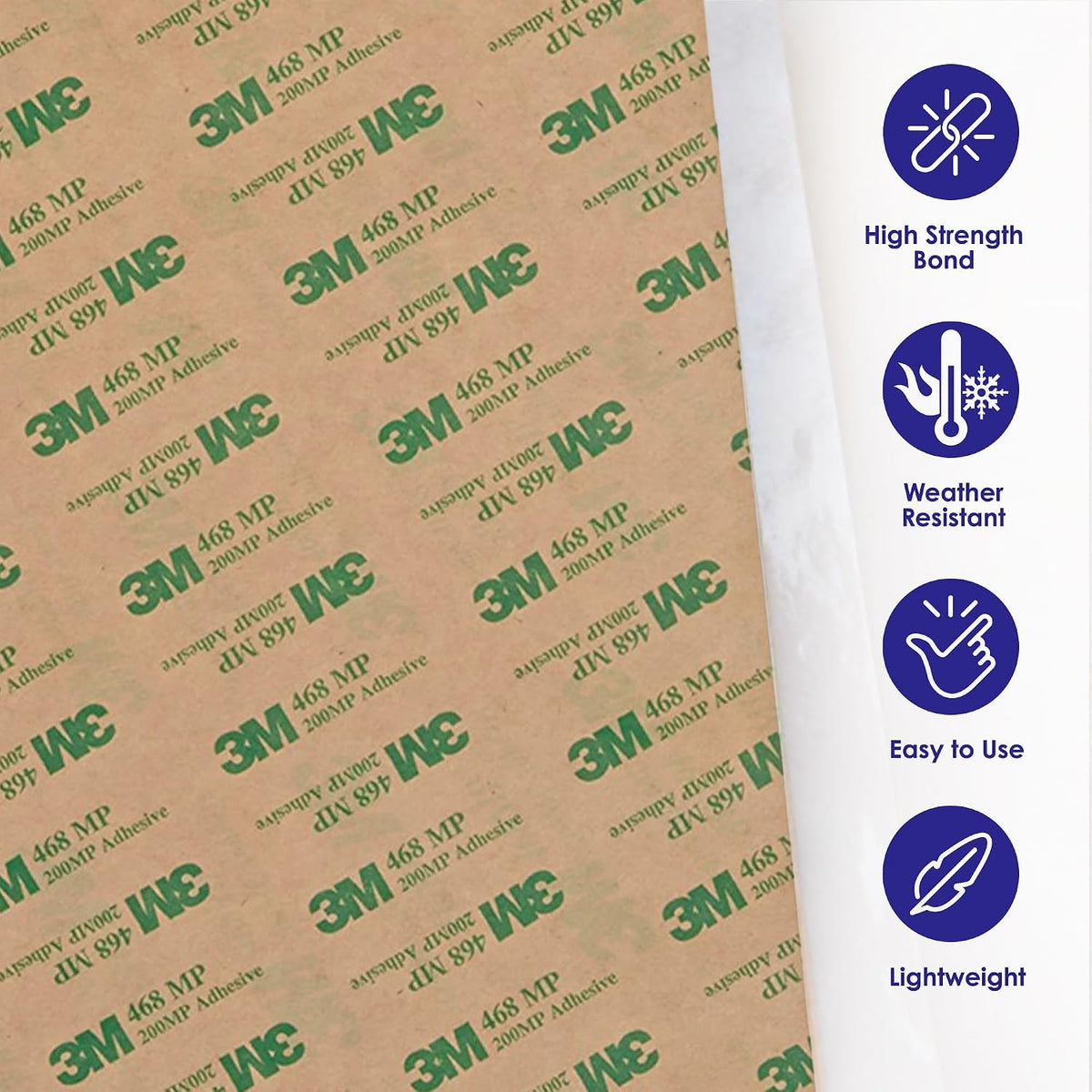 Double Sided Transfer Sheet, 468MP Adhesive Transfer Tape, 12in x 12in (5-Pack)