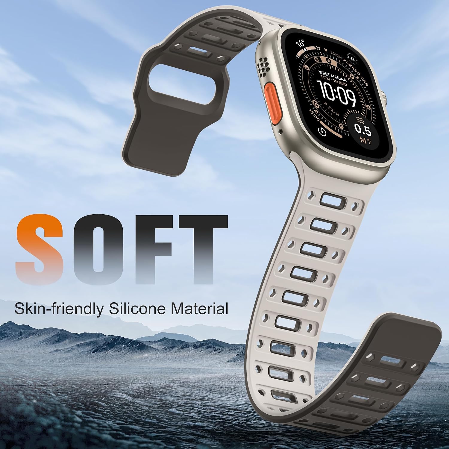 Sport Sweat-Proof Silicone Loop Compatible with Apple Watch Ultra 3 2 Band, iWatch Bands 44mm 45mm 46mm 49mm 42mm
