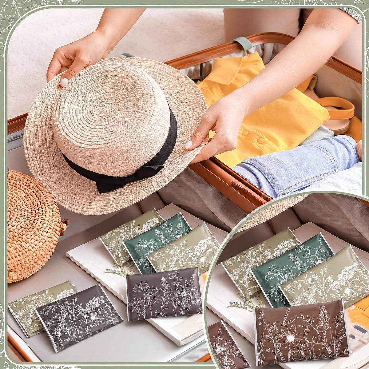 100 Pcs Earth Tones Pocket Tissues Individual 3 Ply for Travel