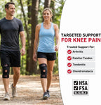 Knee Brace Support with Side Stays, Compression Knee Sleeve & Cross Straps for Patellar Tendon Support, Tendonitis