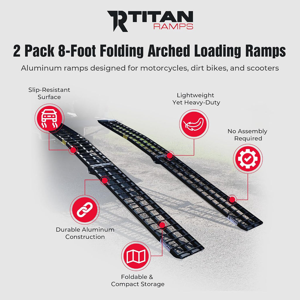 7' 10" ATV Loading Ramps, 1,200 lb, Titan Ramps
