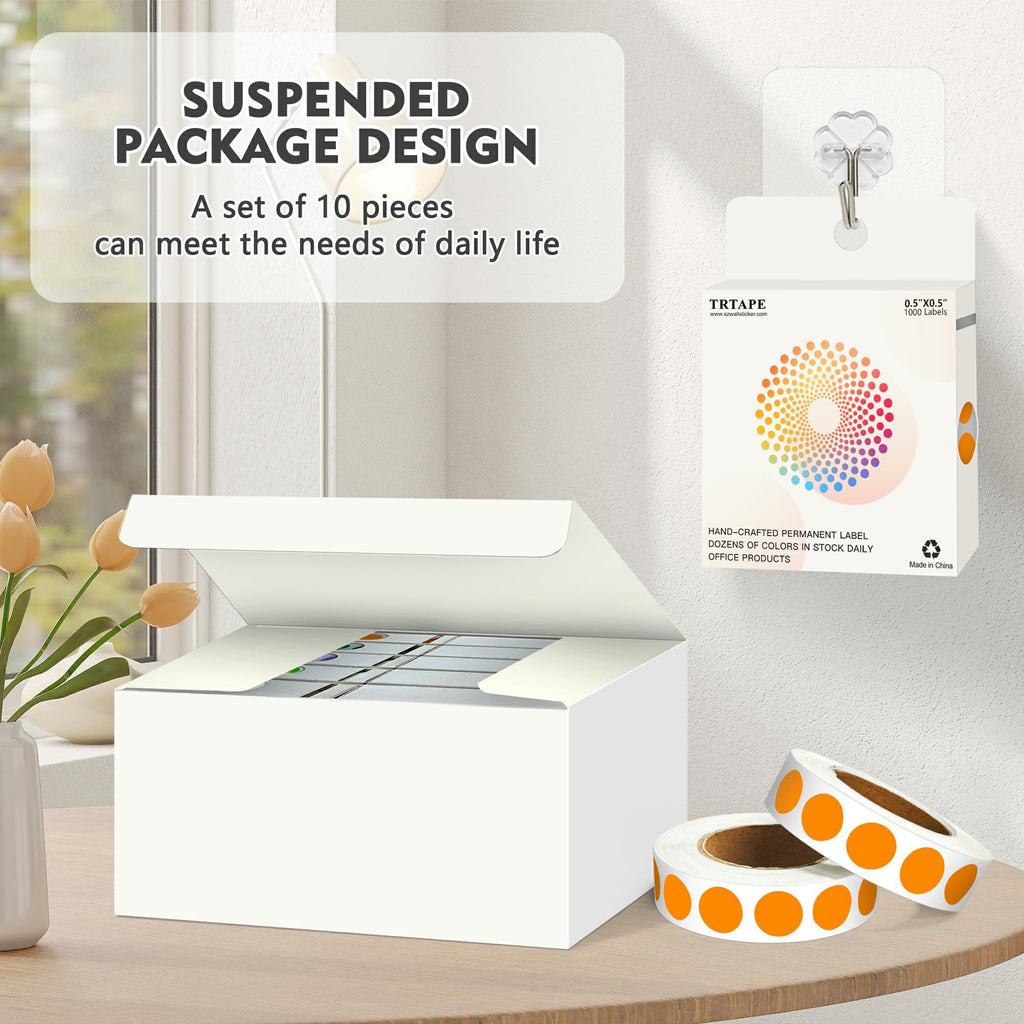 1/2 Inch Round Color Coding Dots, 10000 Round Stickers Dot Stickers