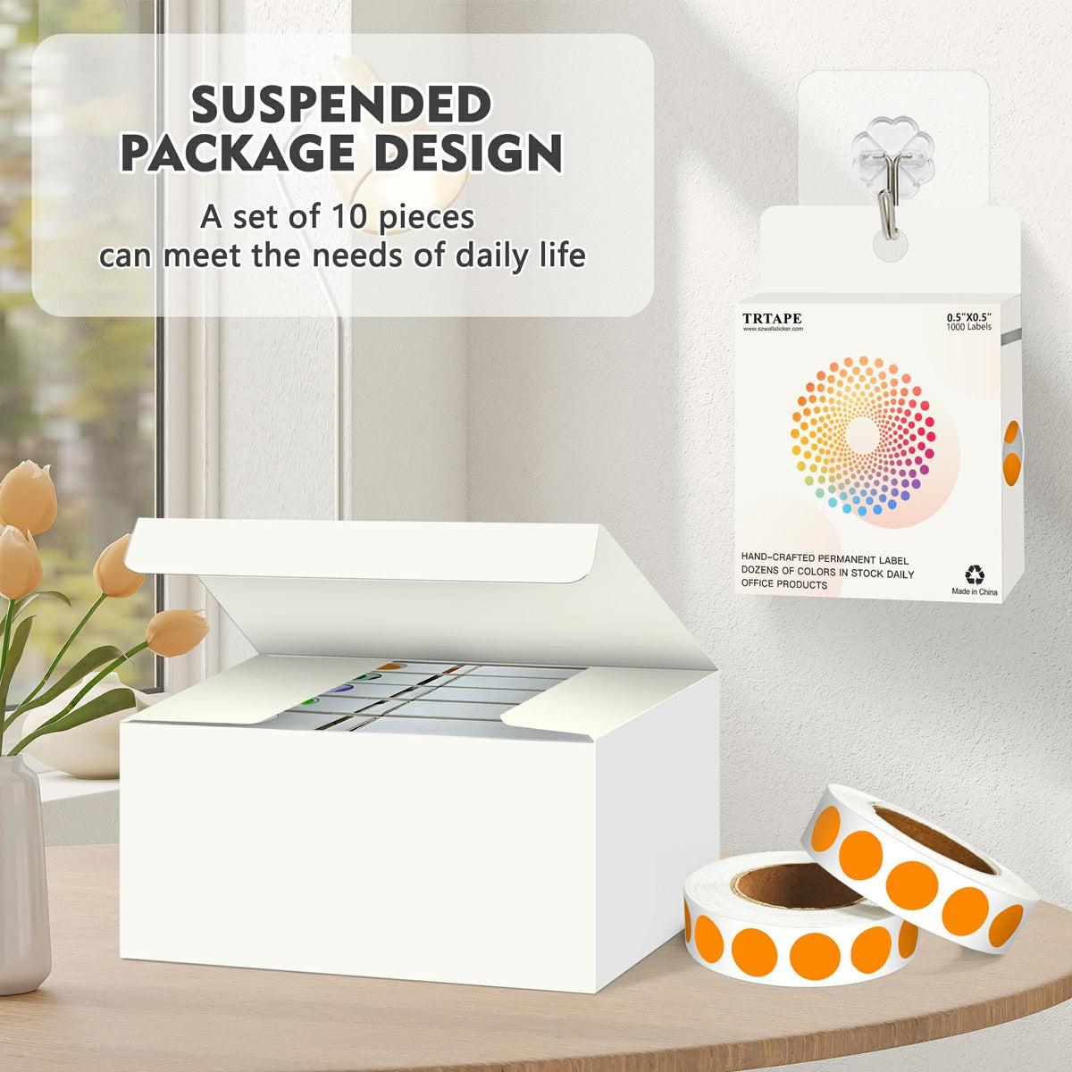1/2 Inch Round Color Coding Dots, 10000 Round Stickers Dot Stickers