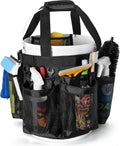 5 Gallon Bucket Organizer with Anti-fall Hooks & Buckle, Car Wash Bucket Caddy with Mesh Pockets, 5 Gallon Cleaning