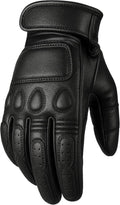 Motorcycle Gloves - Goatskin Leather, Touchscreen, Classic Vintage Design for Men Women, Anti-Slip Protective