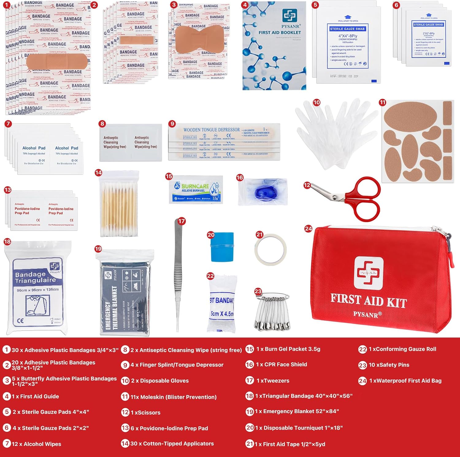 Small First Aid Kit, 150 Piece with Foil Blanket & Scissors, Mini First Aid Bag for Emergency, Home, Camping, Travel