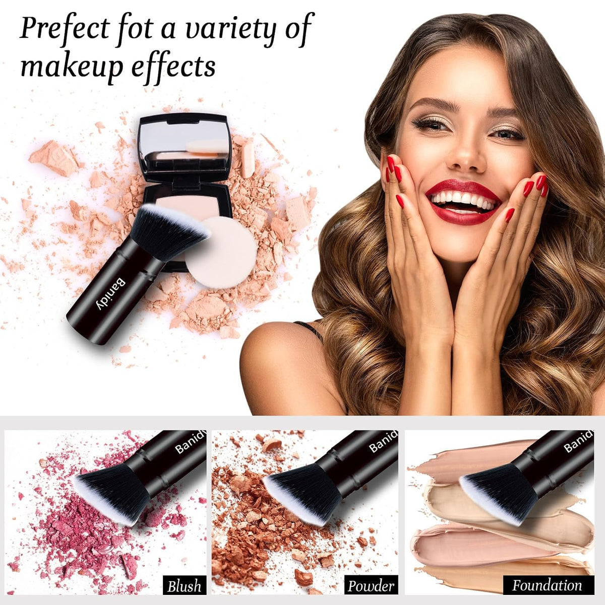 Makeup Brush Kabuki Retractable Travel Face Brushes Portable Blush Brush