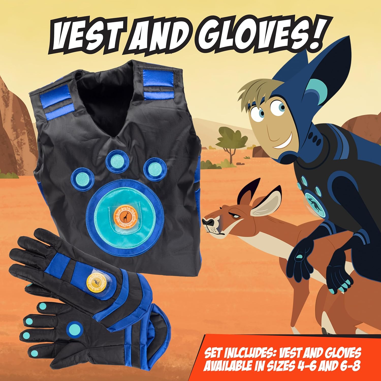 Wild Kratts Creature Power Suit Martin (Large 6-8X) Includes Vest, Gloves & 2 Power Discs for Halloween Costume