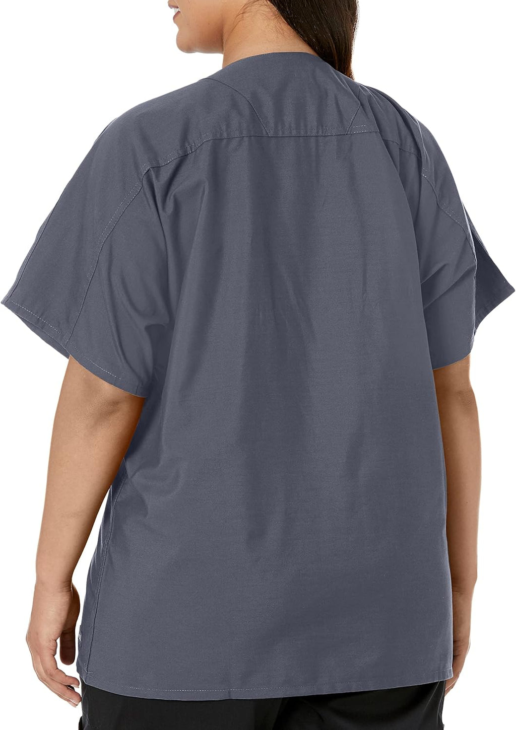 Essentials Unisex Relaxed Fit 1-Pocket V-Neck Scrub Top 7502 Steel Grey
