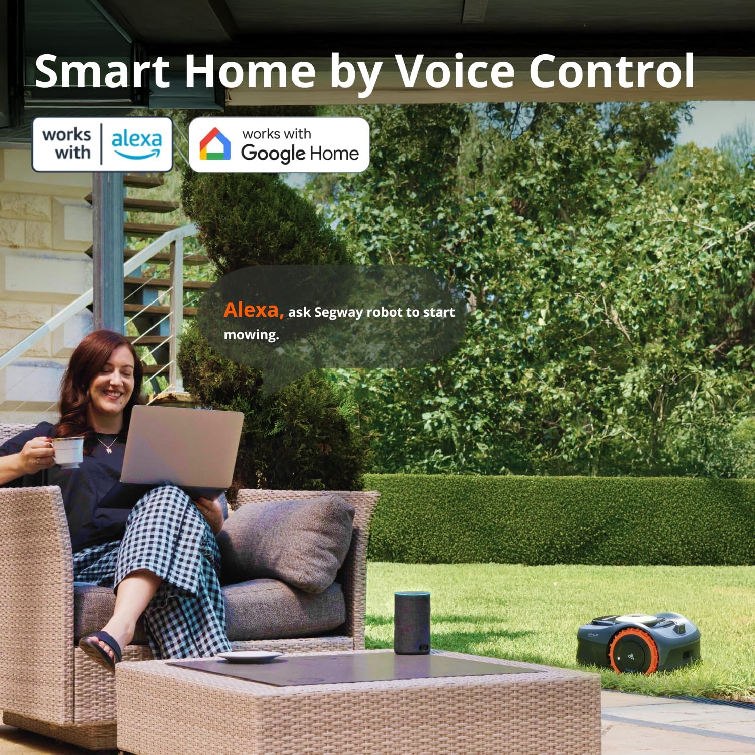 Segway Navimow i110N Robot Lawn Mower Perimeter Wire Free 1/4 Acre RTK+Vision Robotic Lawnmower, AI-Assisted Mapping
