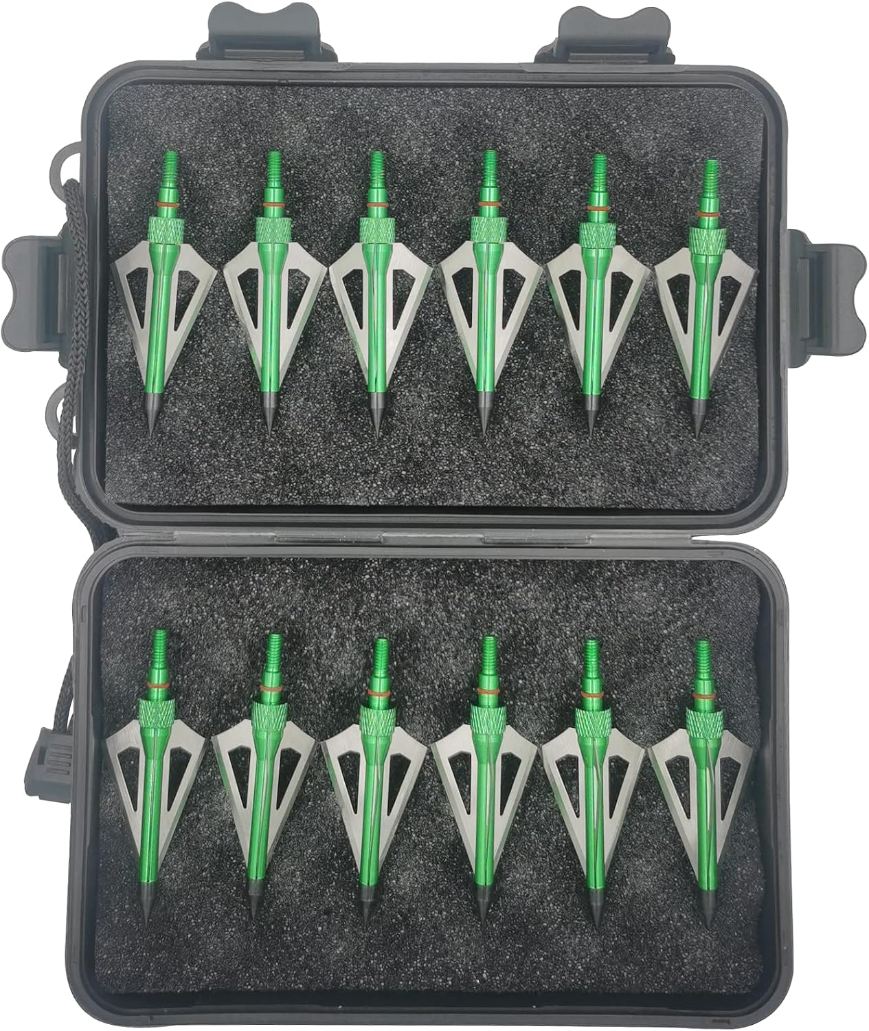 Hunting Broadheads 12PK 100 Grains Screw-in Arrow Archery 3 Blades Hunting Heads Arrow Tips Compatible with Crossbow