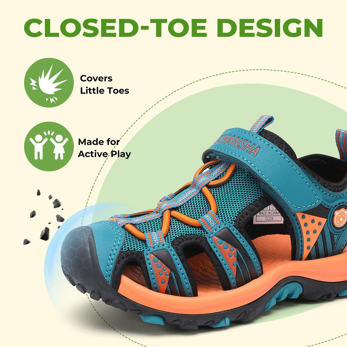 Boys Girls Sandals for Big Kid Closed Toe Water Hiking Sandals