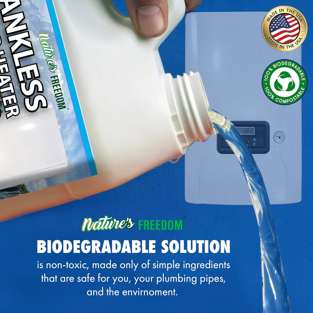 Tankless Water Heater Flush Descaler, Quart (32 oz) – Professional Non-Toxic Descaling Solution, Biodegradable, Made