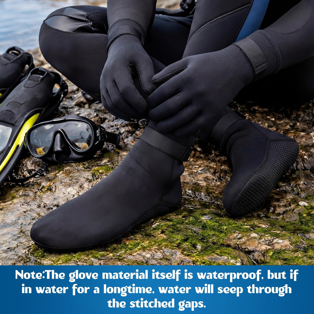 3mm Neoprene Water Gloves and Socks Diving Wetsuit, M