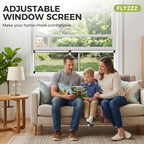 Adjustable Window Screen for Windows, 2-Way Use for Horizontal & Vertical Windows, Expandable Window Screen with