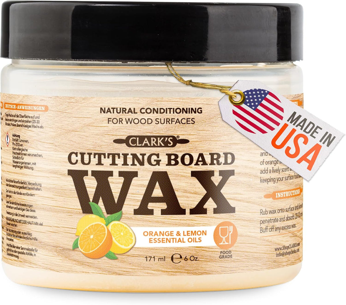 Cutting Board Wax - 2-in-1 Wood Butter & Food Grade Mineral Oil with Beeswax – Butcher Block Conditioner for Cutting