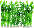 Artificial Fish Tank Plants, Green Plastic Aquarium Accessories, Multi Shape Fake Decorations, 10packs