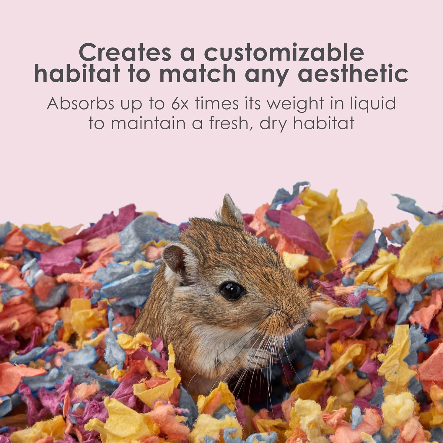 Clean & Cozy Colors, Small Animal Bedding with Extreme Odor Control, Kaleidoscope, 24.6 Liters