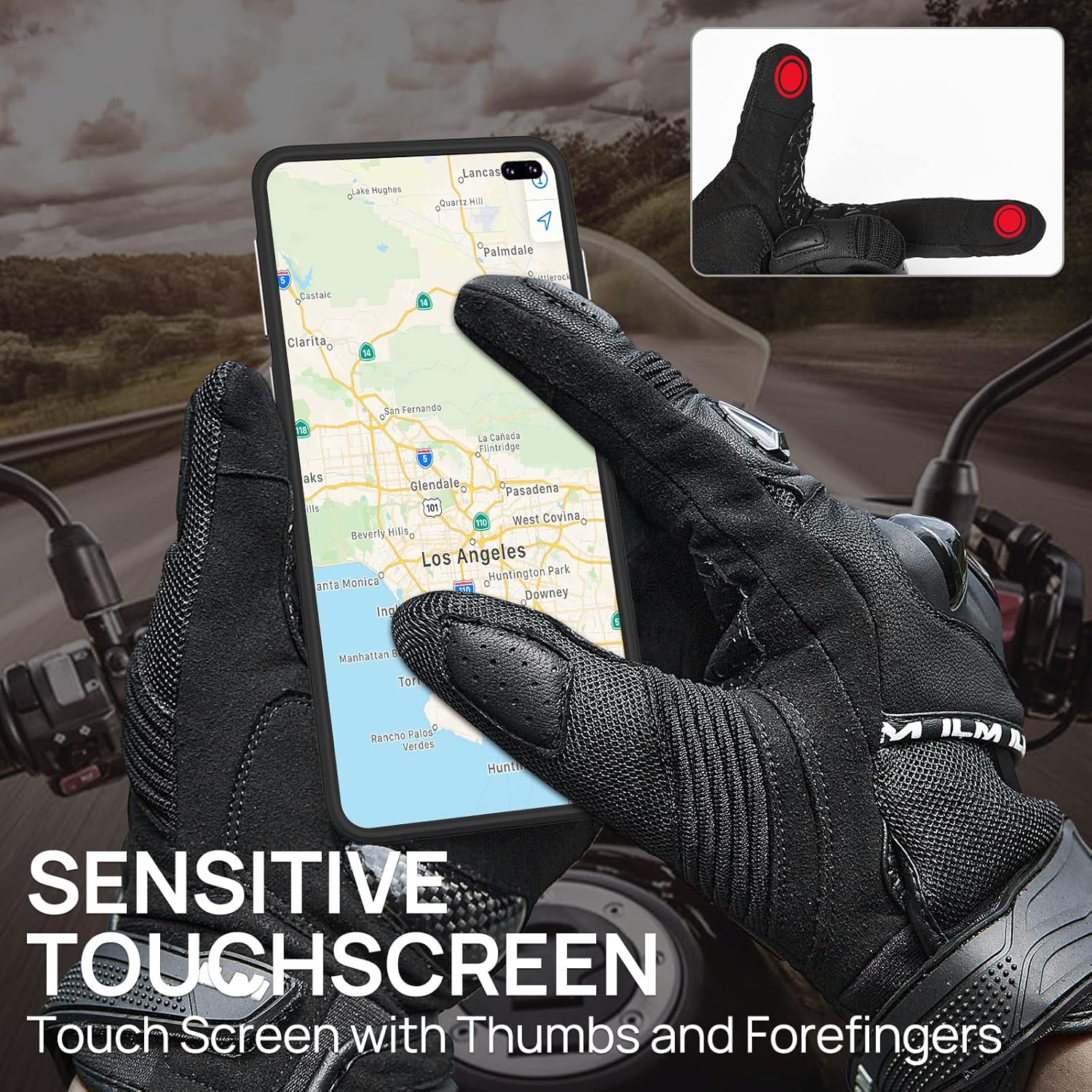 Motorcycle Gloves for Men Women Touchscreen Riding Gloves WD01