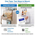Double-Sided Removable Foam Tape, 1 in x 16.5 ft, Wall-Safe Mounting Tape