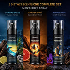 Men's Body Spray Set, 3 Pack Men's Cologne Spray, Alcohol-Free, 100 ml Each