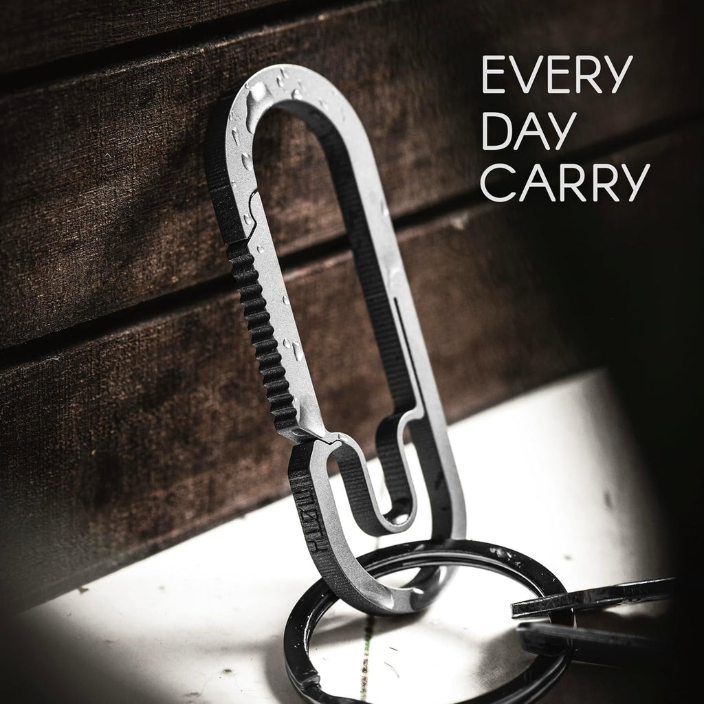 Baxter Titanium Carabiner Keychain – Ultralight for Everyday Carry/EDC – Multi-Purpose, Durable EDC Survival Gear