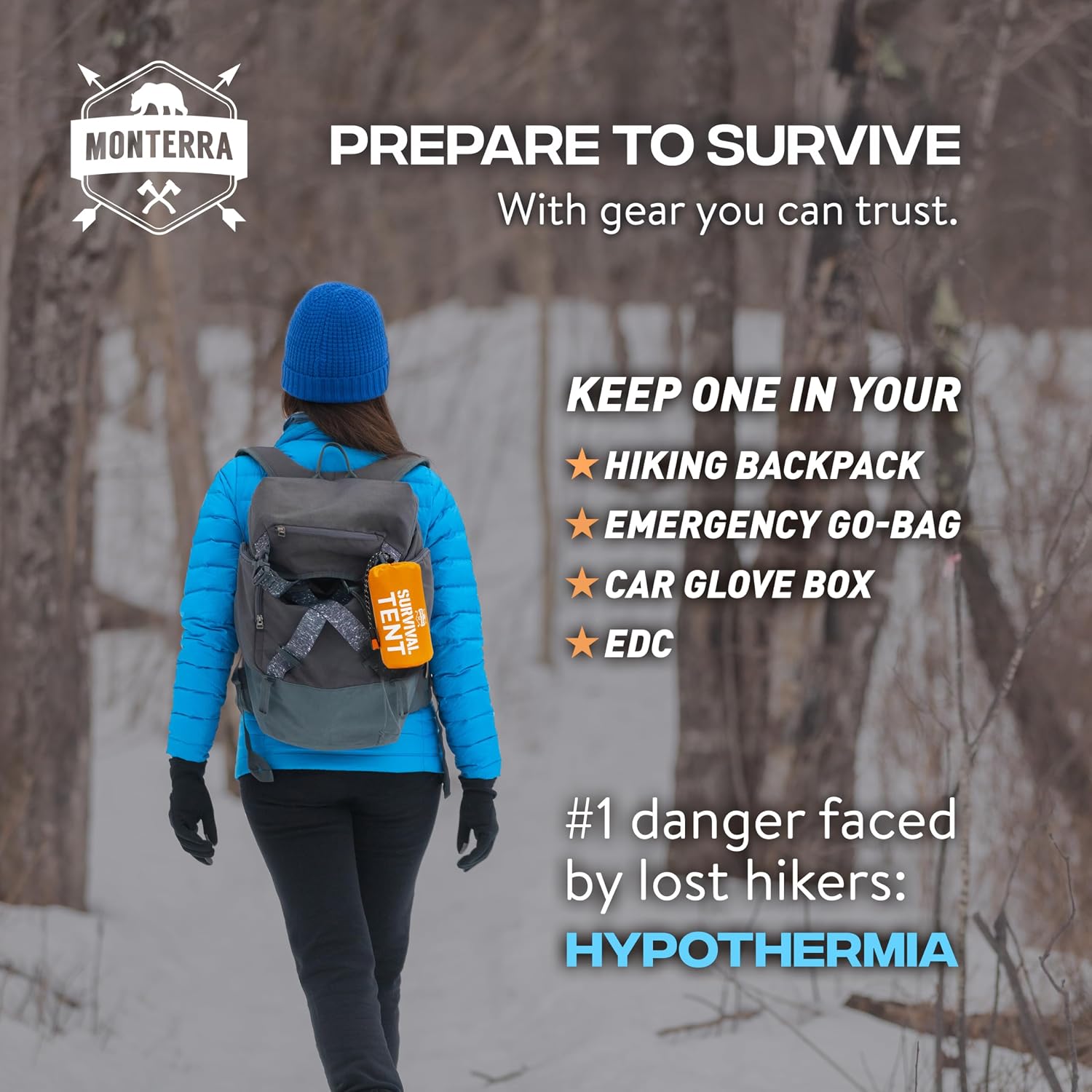 Emergency Tent, 2 Person Survival Shelter, Thermal Mylar, Waterproof, Outdoor Camping Gear and Equipment, Survival