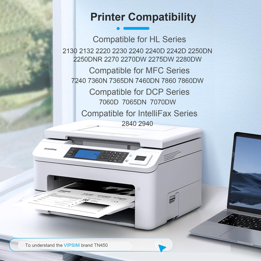 TN450 Toner Cartridge for Brother Printer Replacement for TN450 Toner TN420