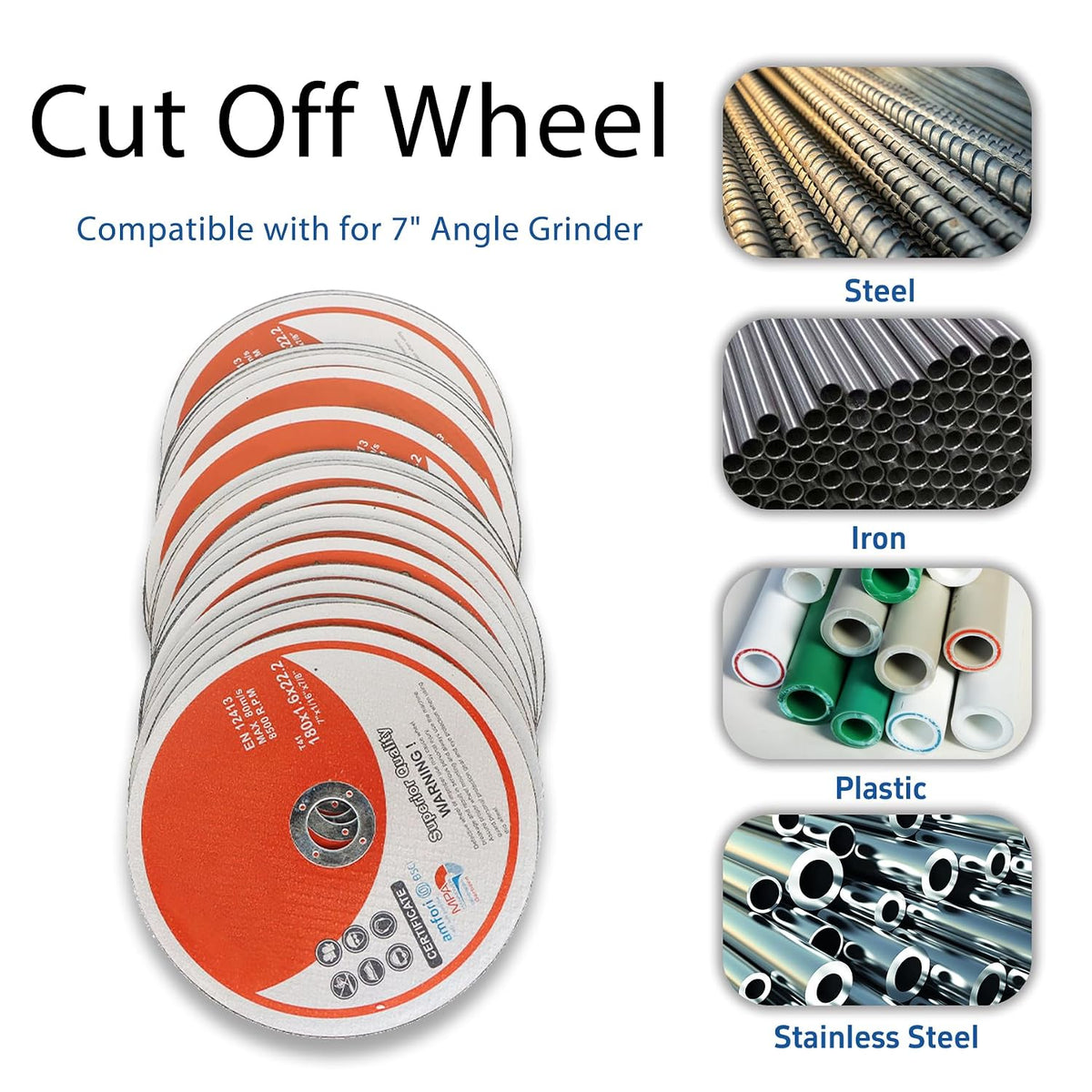 WFLNHB 50 Pack 7 Inch Cut Off Wheels 7 x 1/16 x 7/8 Inch