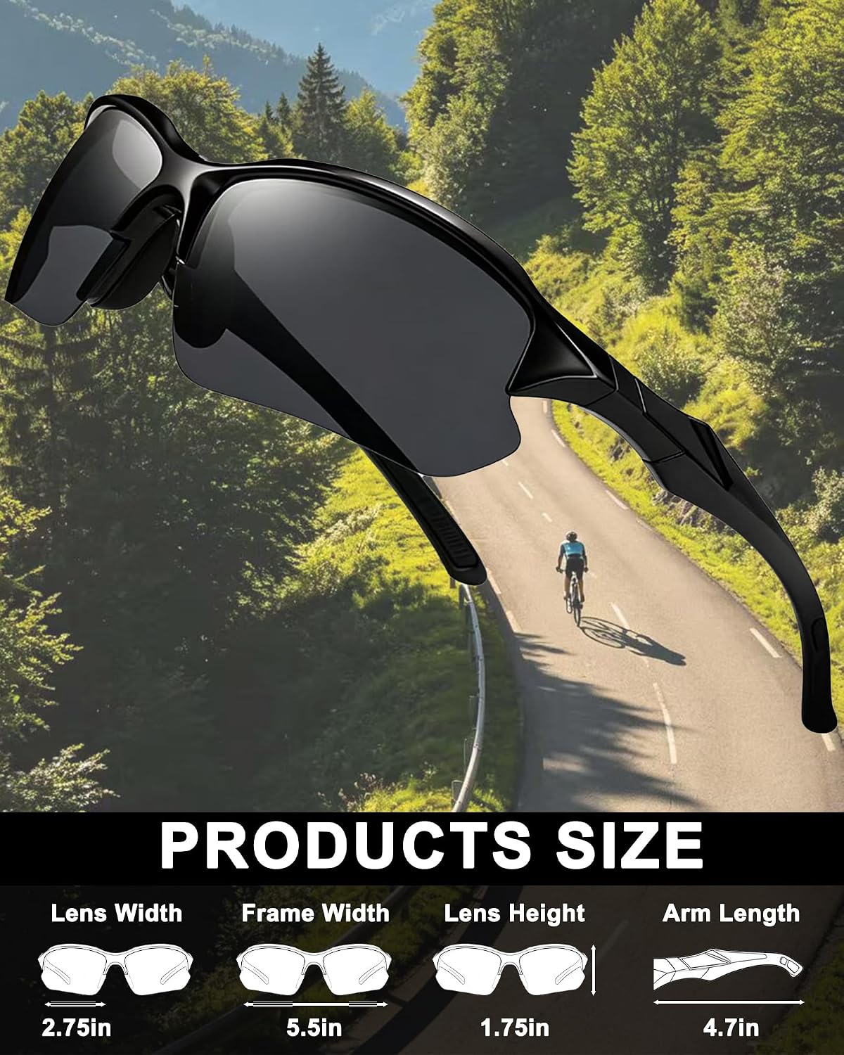 4 Pairs Cycling Glasses UV Protection Sports Sunglasses For Men Women