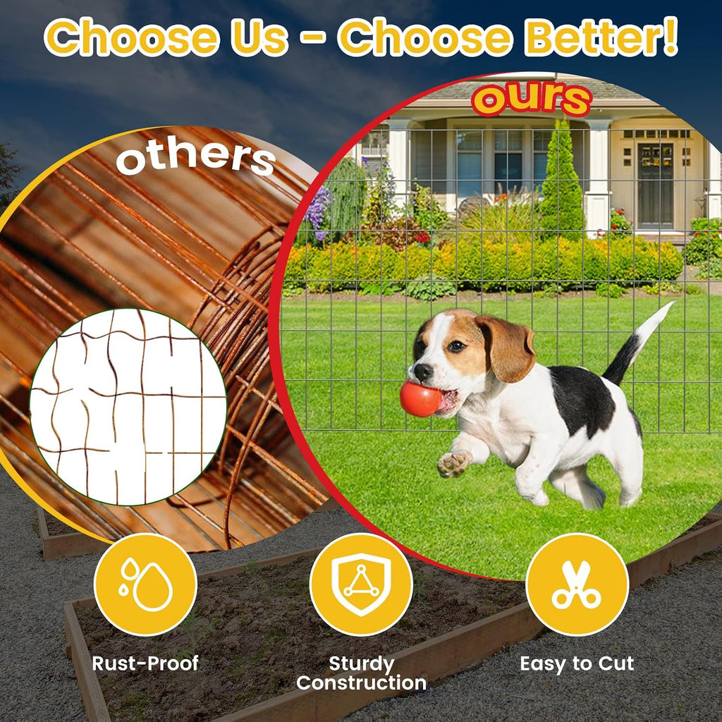 Welded Wire Fence 4Ft x 50Ft 15Ga Chicken Wire Fencing Garden