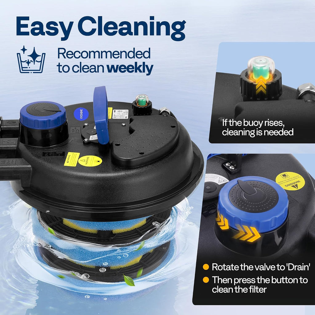 2630GPH Bio Pressure Pond Filter with 13W Light for Various Ponds