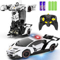 Remote Control Car - Transform Toys Car Robot, One Button Deformation to Robot with Flashing Light, 2.4Ghz 1:18 Scale