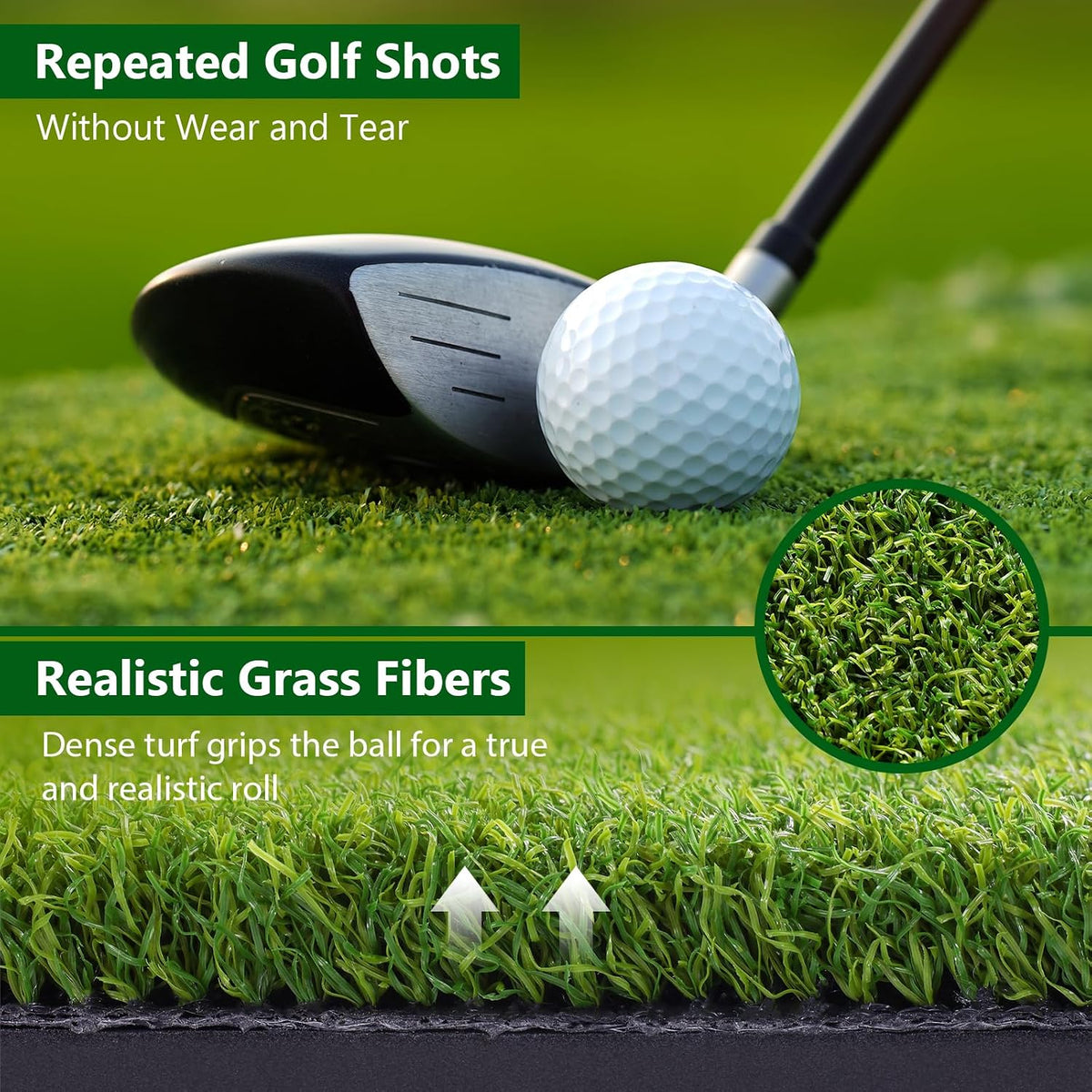 Golf Mat, 6x4FT Premium Golf Hitting Mat for Indoor Outdoor Practice
