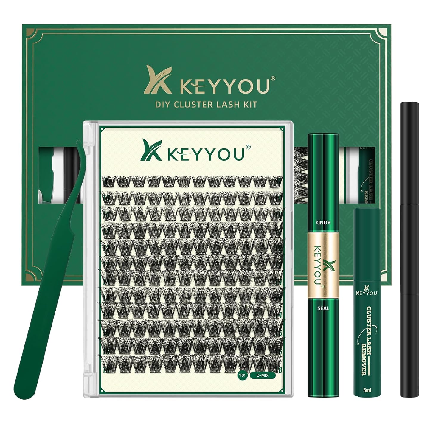 Lash Clusters Kit Natural Wispy DIY Lash Extension Kit 144pcs Lashes Clusters Eyelash Extension with Mascara Brush