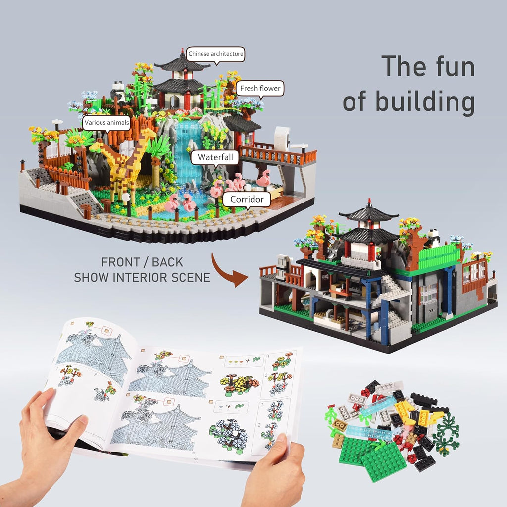 Zoo Micro Mini Bricks Desert Building Blocks,Creative Ideals Zoological Park Architecture Toy Present Model for