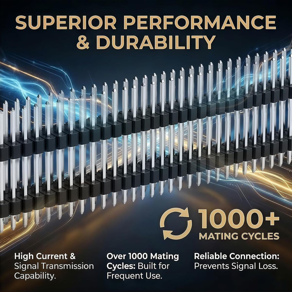 2x40 Pin Header Strip, 45mm, Double Row Header Pins Connector