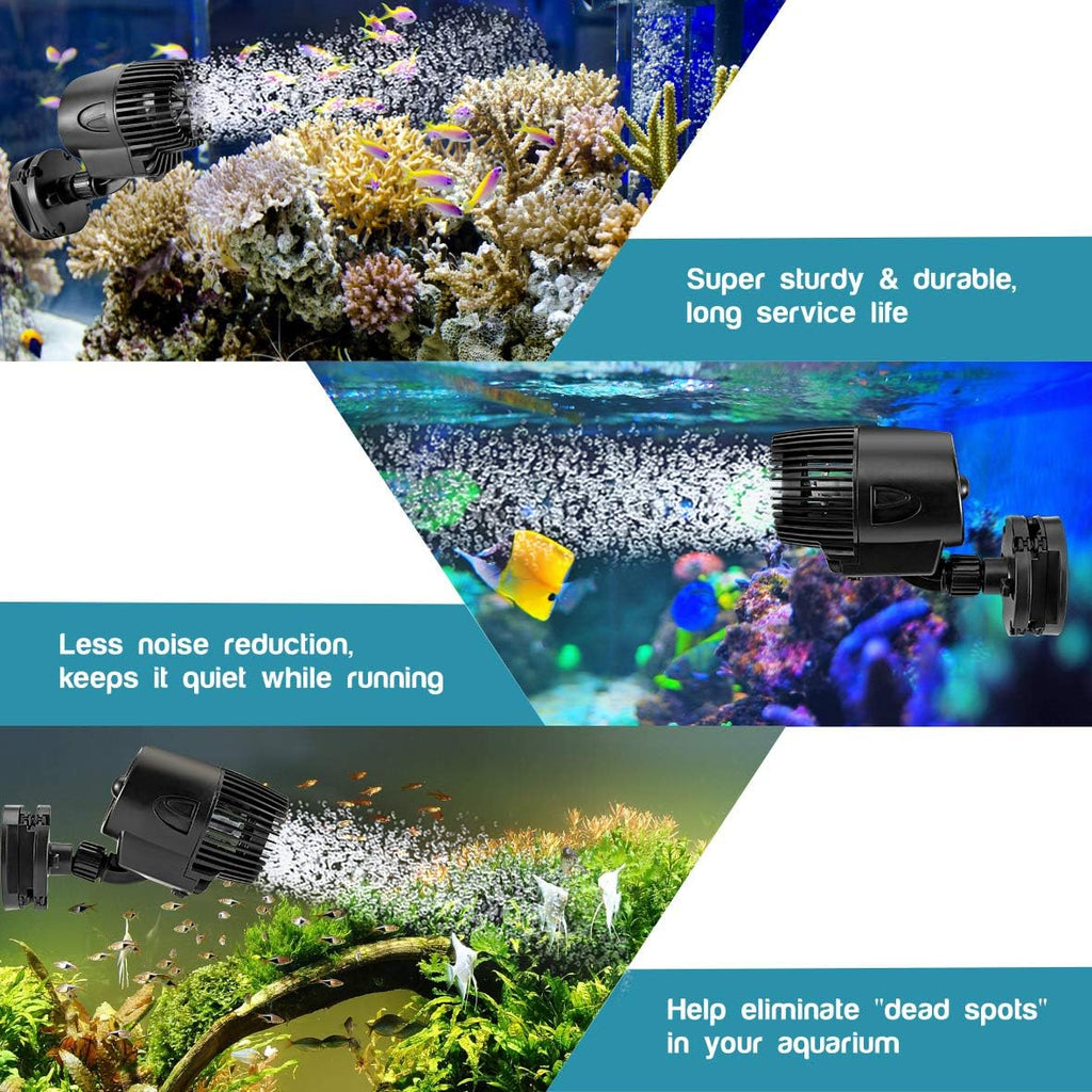 Wave Maker Pump, 2100GPH Aquarium Circulation Pump | 360 Degree Rotatable Submersible Powerhead Pump with Magnet