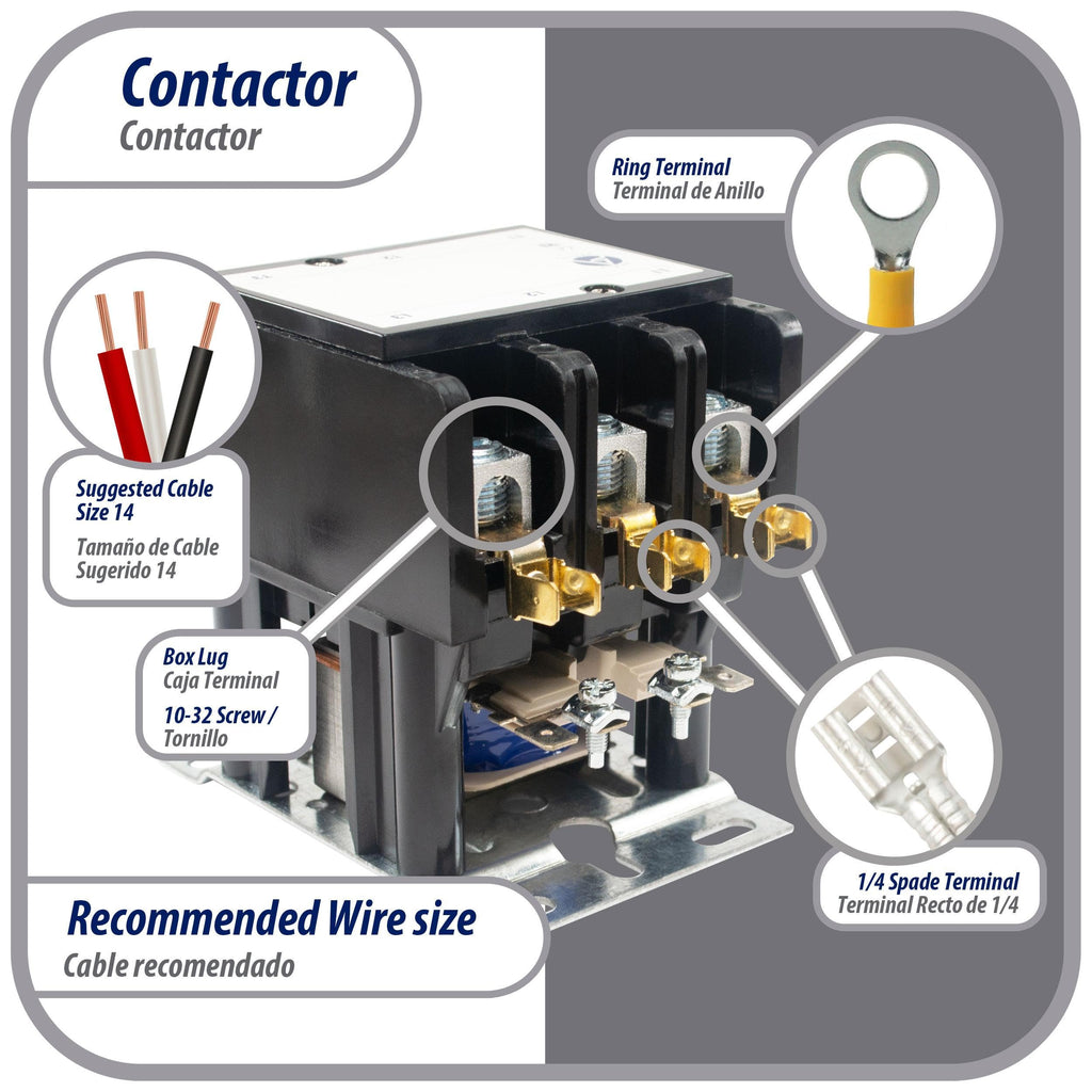 Appli Parts APAC-360120 Heavy Duty Contactor 3 Poles 60A 120V Coil Replacement for AC Compressors and Electrical Applications UL Certified E476929