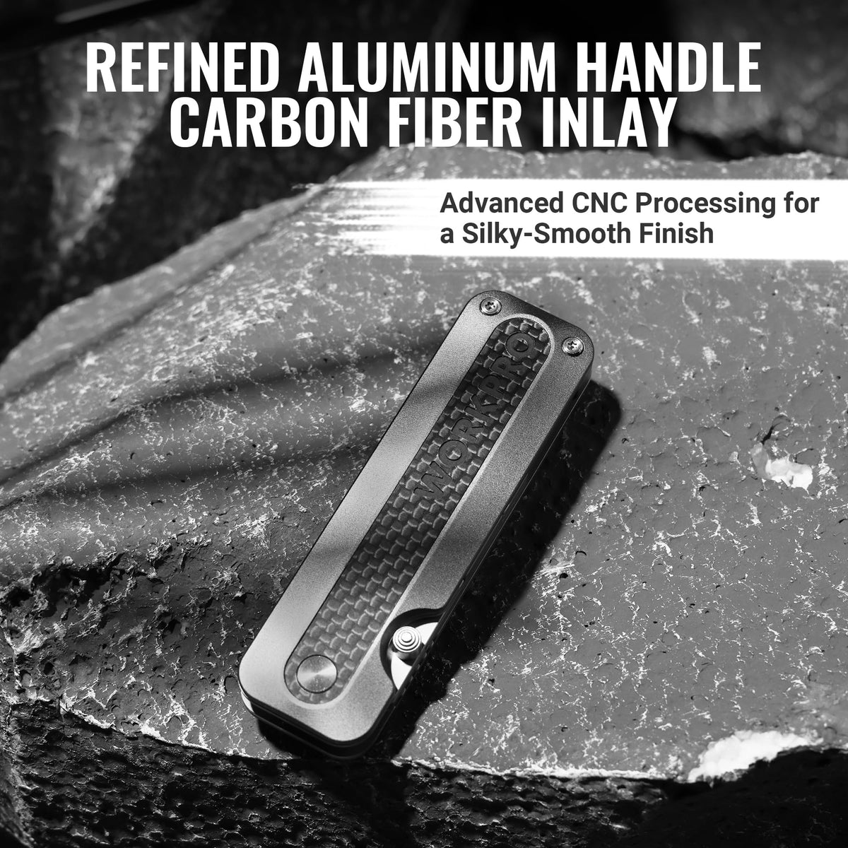Utility Knife, CNC Unibody, Aluminium Handle Carbon Fiber Inlay