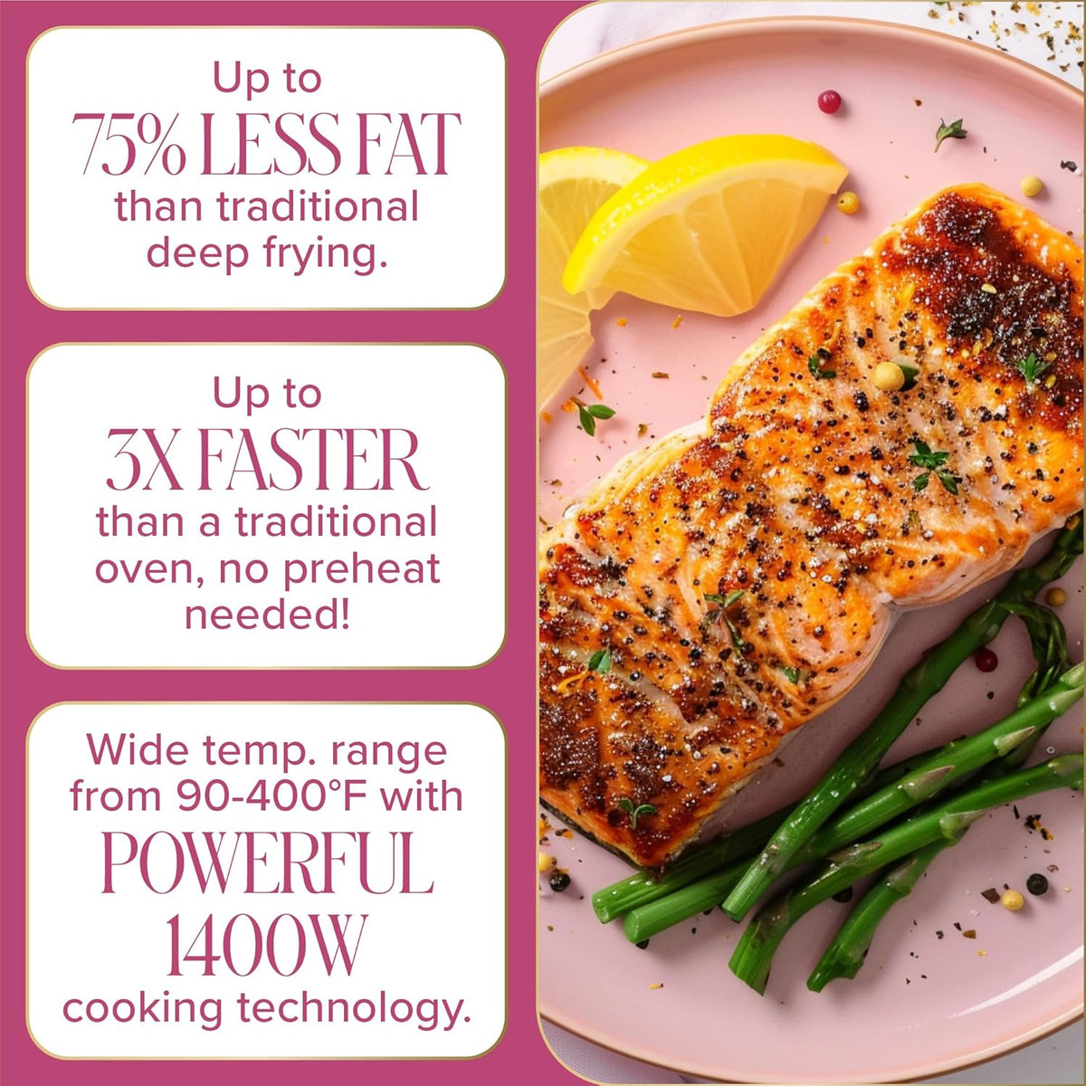 6-Quart Air Fryer, Nonstick Basket Made Without PFAS, Touchscreen, 8-in-1 (Fry, Roast, Broil, Bake, Reheat, Keep