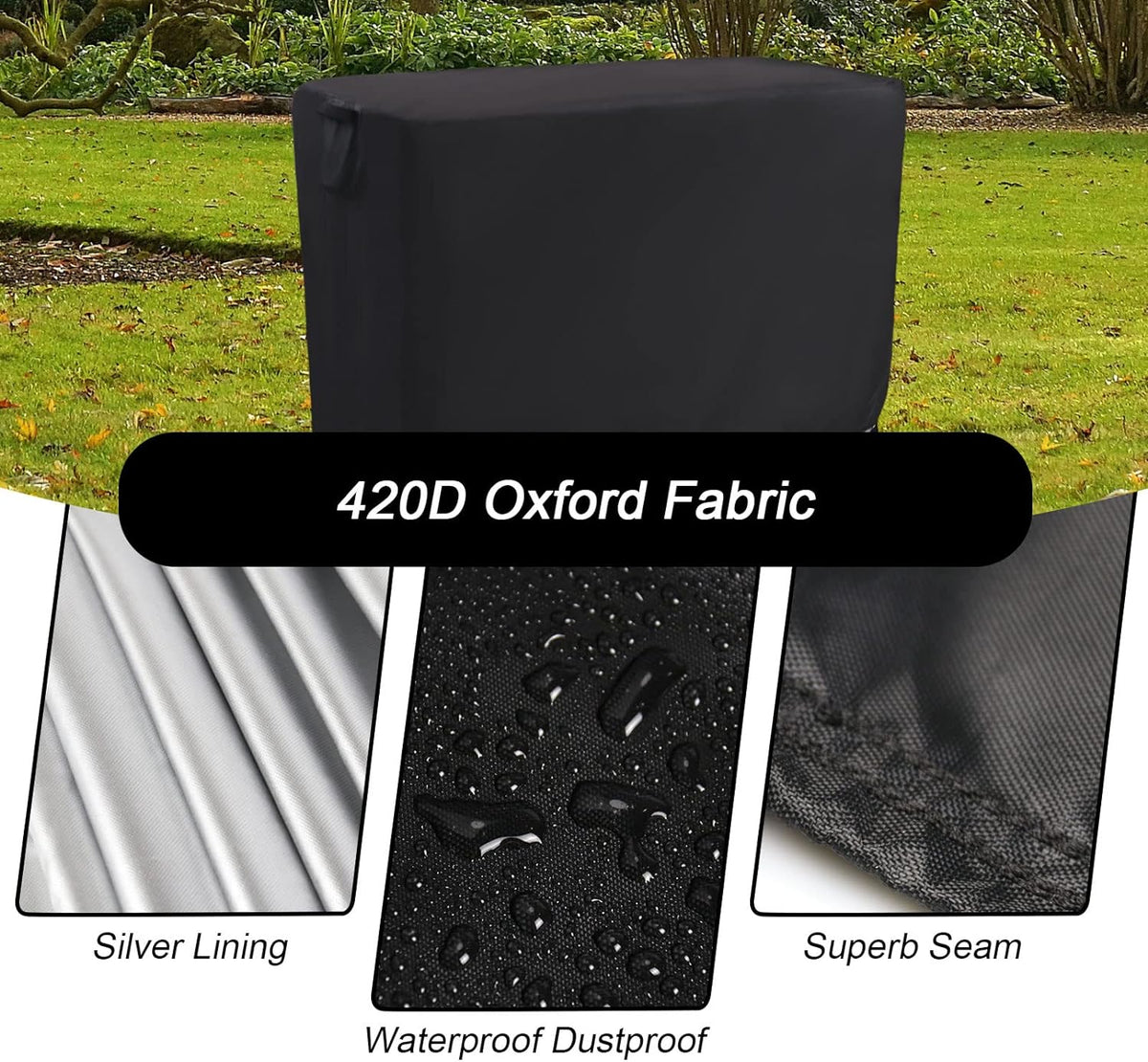 Outdoor Prep Table Cover Waterproof for Metal BBQ Cart Table 48x24
