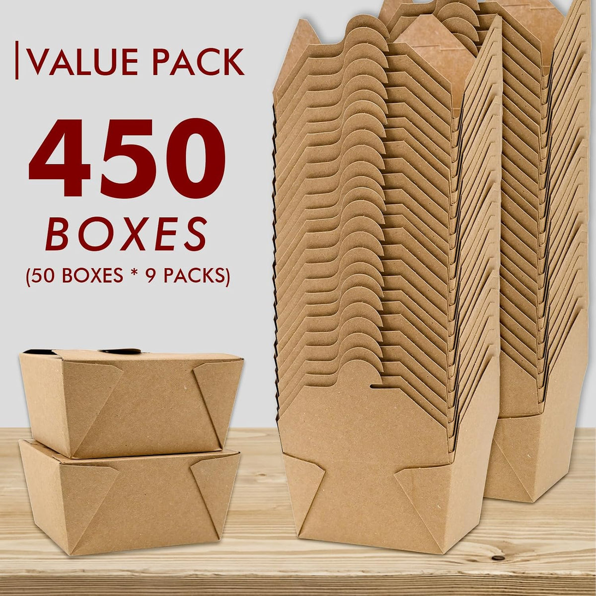 30 oz Kraft Paper Pack of 450 Fold to Go Containers