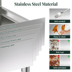48x24 Inch Stainless Steel Work Table with Overshelves