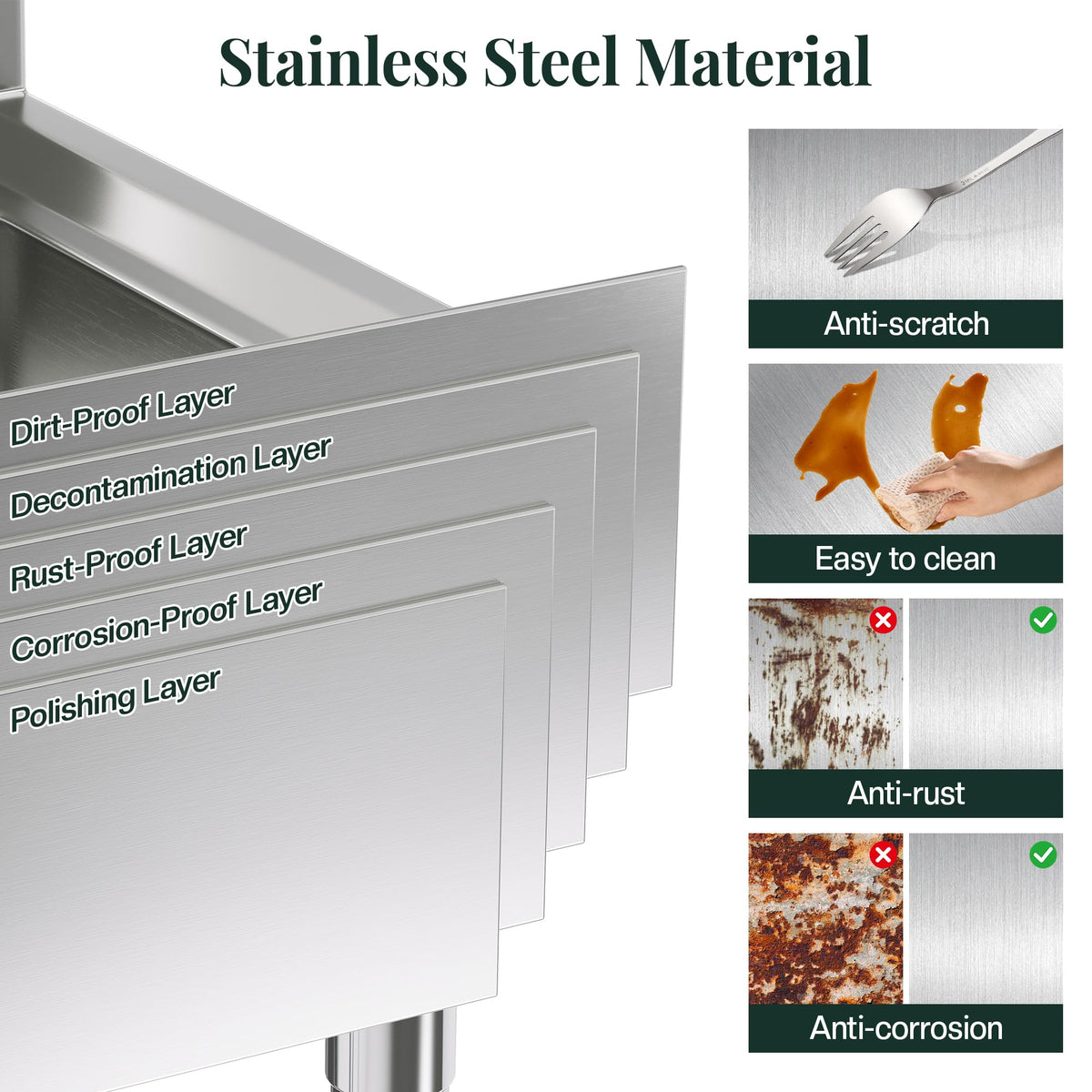 48x24 Inch Stainless Steel Work Table with Overshelves